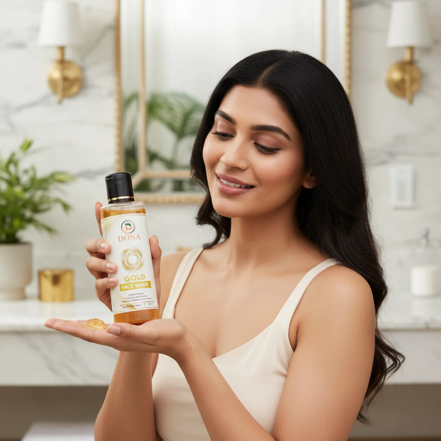 DONA Gold Face Wash: Luxurious Herbal Cleanser for Radiant, Glowing & Youthful Skin